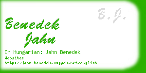 benedek jahn business card